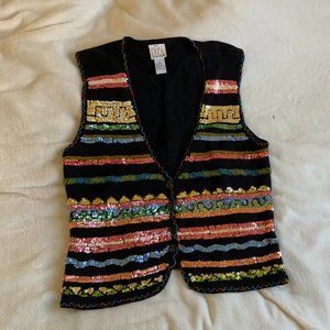 GANTOS  Vest Size M  Black Multicolored